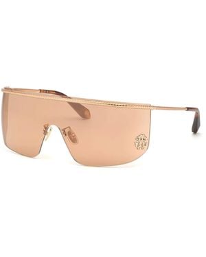 Roberto Cavalli Src012M Rose Rimless Mask Sunglasses - Black