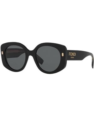Fendi Roma Fe40137F Rounded Sunglasses - Black