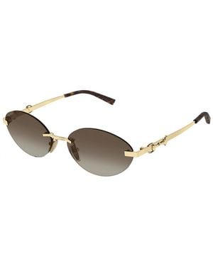 Gucci Gg2051S Horsebit Oval Sunglasses - Black