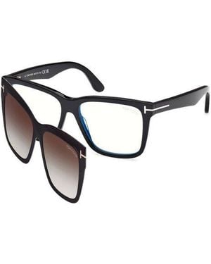 Tom Ford Ft6069-B Clip On Square Sunglasses - Black