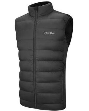 Calvin Klein Quilted Full Zip Hybrid Golf Gilet - Black