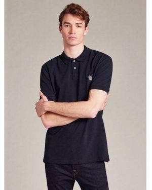 Paul Smith Very Dark Regular Fit Zebra Polo Shirt - Blue