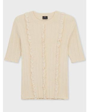 Paul Smith Ice Knitted Short Sleeve Top - Natural