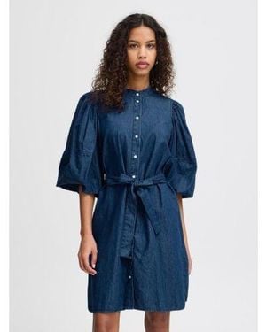 Ichi Washed Dark Ihborgie Dress - Blue