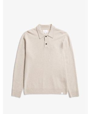 Norse Projects Oatmeal Norse Standard Merino Lambswool Polo Shirt - White