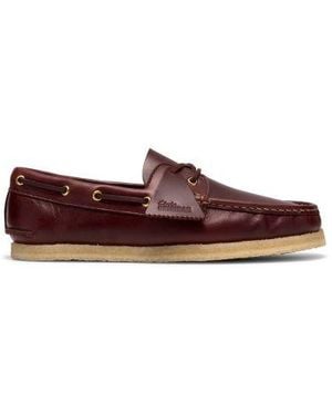 Clarks Tan Godney Boat Shoe - Red