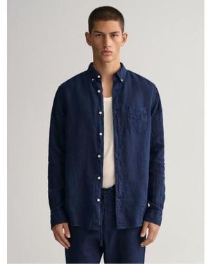 GANT Marine Regular Fit Garment Dyed Shirt - Blue