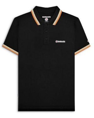 Lambretta Stone Triple Tipped Polo Shirt - Black