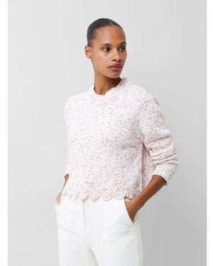 French Connection Rose Kiss Nevanna Hem Detail Jumper - White