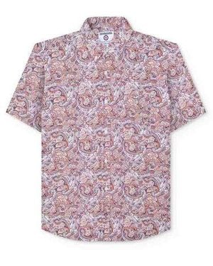 Lambretta Rust Paisley Short Sleeve Shirt - Purple