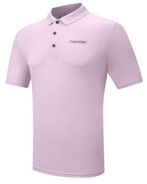 Calvin Klein Cotton Blend Stretch Polo Shirt - Purple