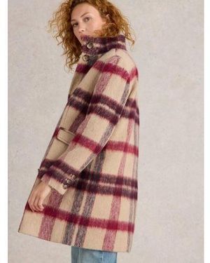 White Stuff Stuff Plum Multi Karla Check Coat - Pink