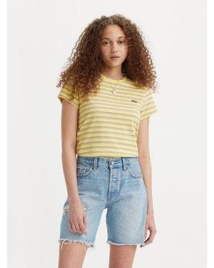 Levi's Cool Stripe Powdered Perfect T-Shirt - Yellow