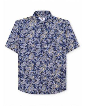Lambretta Paisley Short Sleeve Shirt - Blue