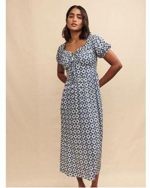 Nobody's Child Tile Print Genevieve Midi Dress - Blue