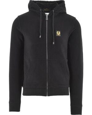 Belstaff Logo Full Zip Hoodie - Black