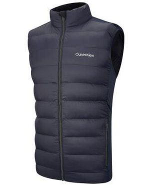 Calvin Klein Quilted Full Zip Hybrid Golf Gilet - Blue