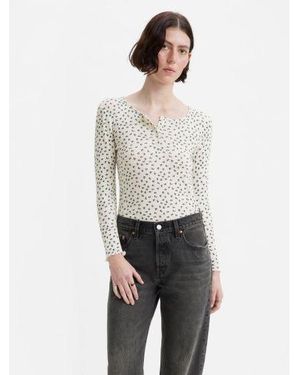 Levi's Jane Floral Chasm Dry Goods Henley Top - White