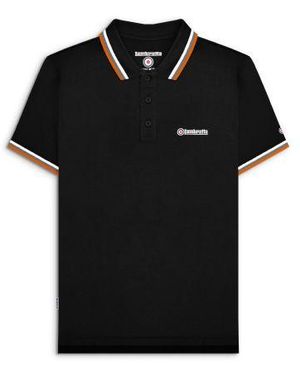 Lambretta Triple Tipped Polo Shirt - Black