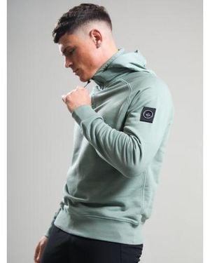 Marshall Artist Sage Stanford Quarter Zip Hoodie - Green