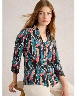 White Stuff Print Annie Jersey Shirt - Blue