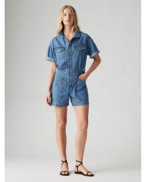 Levi's Joke Short Sleeve Surplus Romper Playsuit - Blue