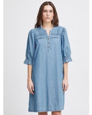 Ichi Washed Ihancey Dress - Blue