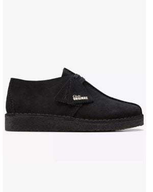 Clarks Suede Desert Trek Shoe - Black