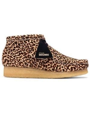 Clarks Leopard Print Wallabee Boot - Brown