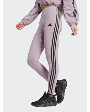 adidas Fig Future Icons 3-Stripe Legging - Purple