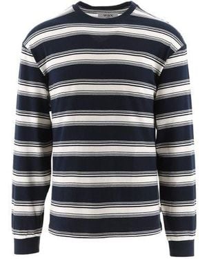 Wax London Ecru Hayden Long Sleeve T-Shirt - Blue