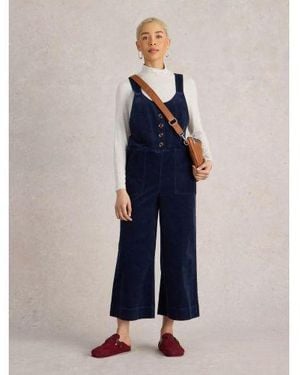 White Stuff Stuff Dark Viola Cord Dungaree - Blue