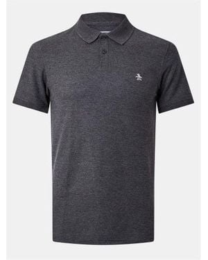 Original Penguin Dark Charcoal Heather Embroidered Polo Shirt - Blue