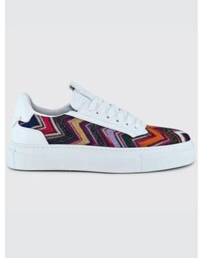 Missoni Multicoloured Fabric Lace Up Trainer - Blue