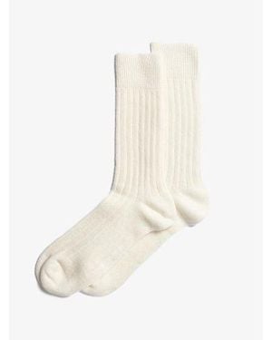 Norse Projects Ecru Bjarki Cashmere Wool Blend Rib Sock - White