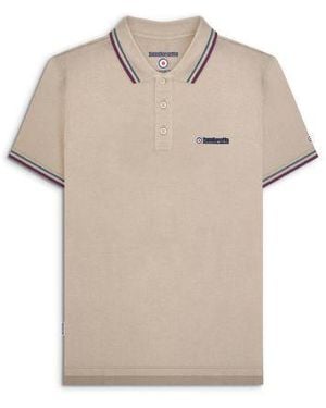 Lambretta Stone Twin Tipped Polo Shirt - Natural