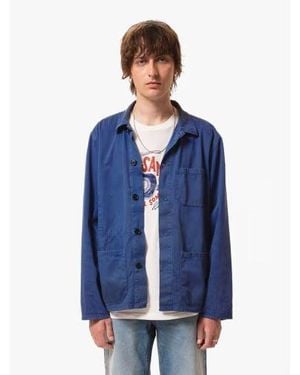 Nudie Jeans Buddy Herringbone Chore Jacket - Blue