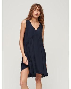 Superdry Eclipse Volume Sleeveless Dress - Blue