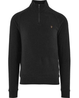 Farah Jim Quarter Zip Sweatshirt - Black