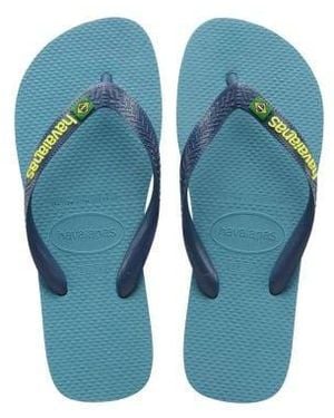Havaianas Nautical Logo Brasil Slide - Blue