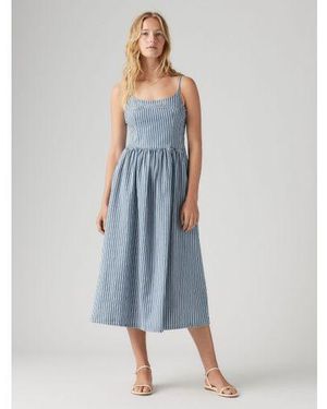 Levi's Mischa Stripe Denim Alessie Bustier Dress - Grey