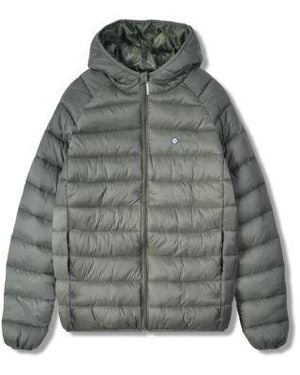 Lambretta Khaki Hooded Puffer Jacket - Grey