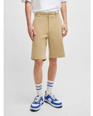 HUGO Medium Dante242 Twill Short - Natural