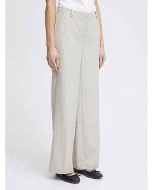Ichi Lexi Wide Trouser - White