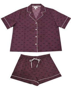 DKNY Burgundy Print Short Pyjama Set - Purple