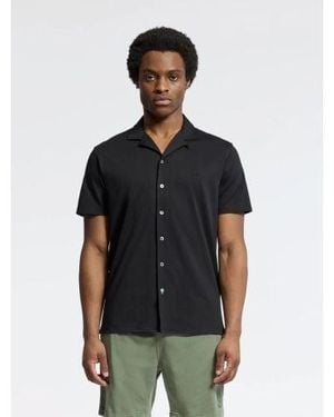Psycho Bunny Bryan Camp Collar Short Sleeve Shirt - Black