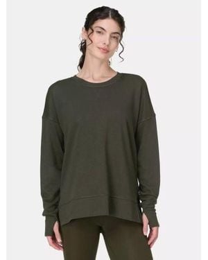Sweaty Betty Nori After Class Longline Sweatshirt - Green