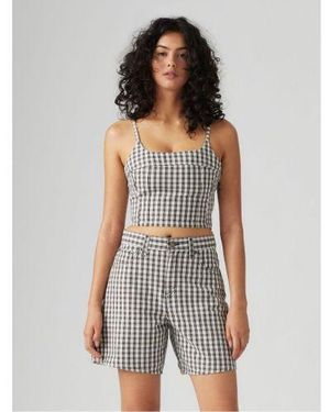 Levi's Milo Mini Plaid Egret Jadine Denim Cami Tank Top - Multicolour