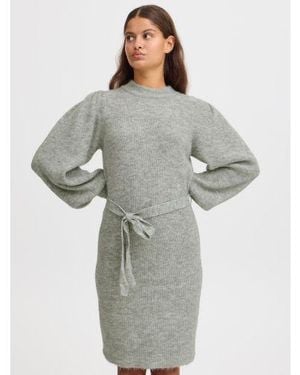 Ichi Melange Ihlamora Dress - Grey