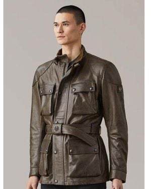 Belstaff Dark Trialmaster Motorcycle Jacket - Brown